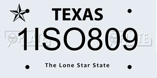 1ISO809 Texas License Plate