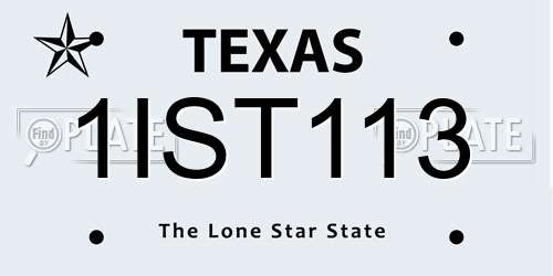 1IST113 Texas License Plate