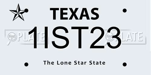 1IST23 Texas License Plate