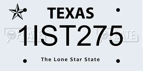 1IST275 Texas License Plate