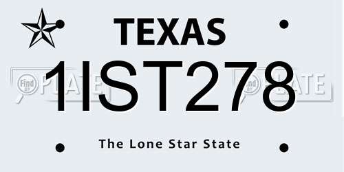 1IST278 Texas License Plate