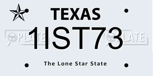 1IST73 Texas License Plate