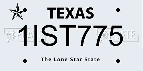 1IST775 Texas License Plate