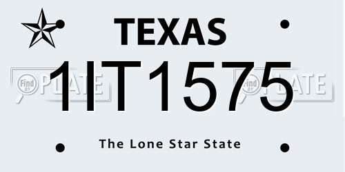 1IT1575 Texas License Plate