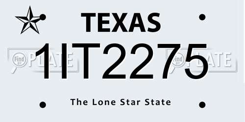 1IT2275 Texas License Plate