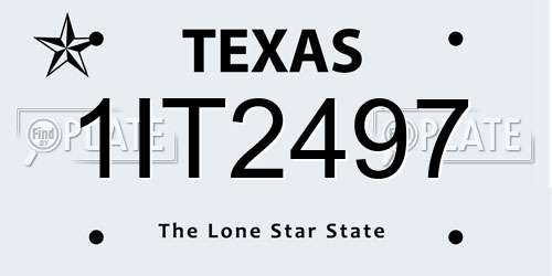 1IT2497 Texas License Plate