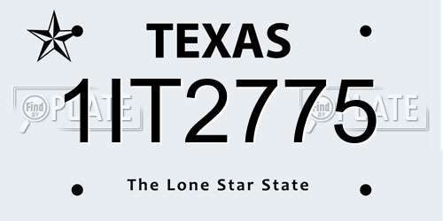 1IT2775 Texas License Plate