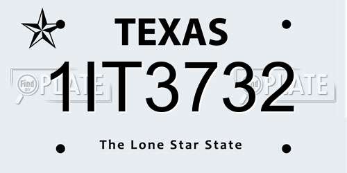 1IT3732 Texas License Plate