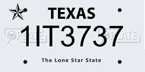 1IT3737 Texas License Plate