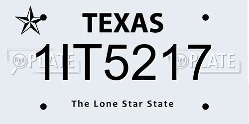 1IT5217 Texas License Plate