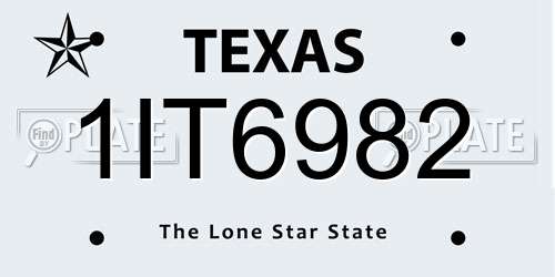 1IT6982 Texas License Plate