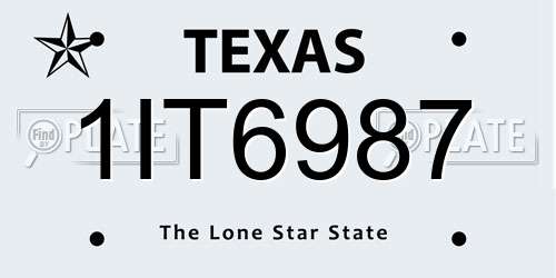 1IT6987 Texas License Plate