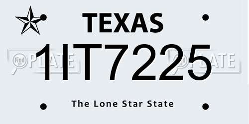 1IT7225 Texas License Plate