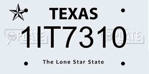1IT7310 Texas License Plate