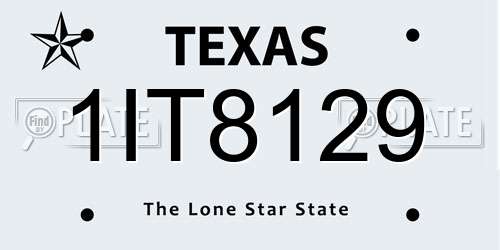 1IT8129 Texas License Plate