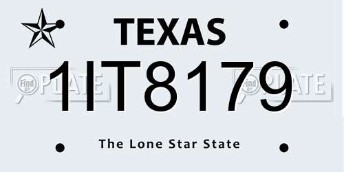 1IT8179 Texas License Plate
