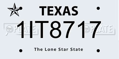 1IT8717 Texas License Plate