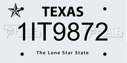 1IT9872 Texas License Plate