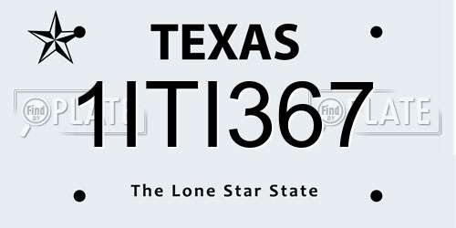 1ITI367 Texas License Plate