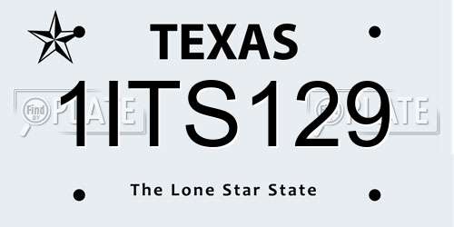 1ITS129 Texas License Plate