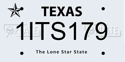 1ITS179 Texas License Plate