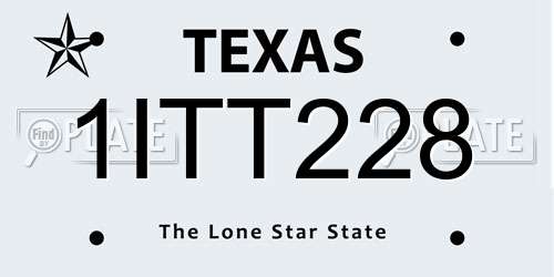 1ITT228 Texas License Plate