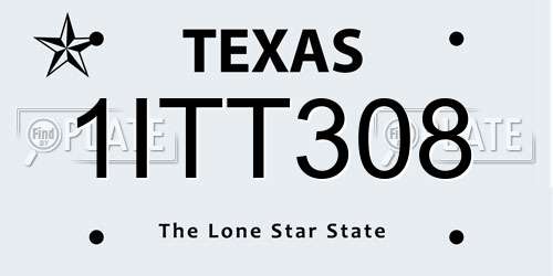 1ITT308 Texas License Plate