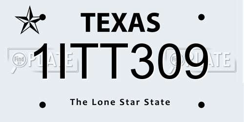 1ITT309 Texas License Plate