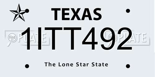 1ITT492 Texas License Plate