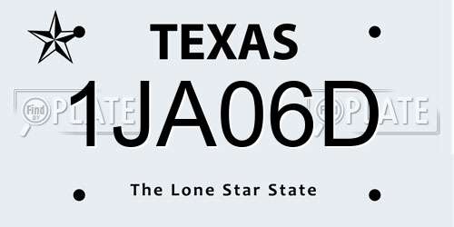 1JA06D Texas License Plate