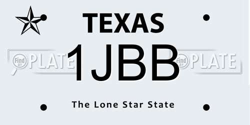 1JBB Texas License Plate