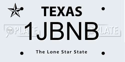 1JBNB Texas License Plate