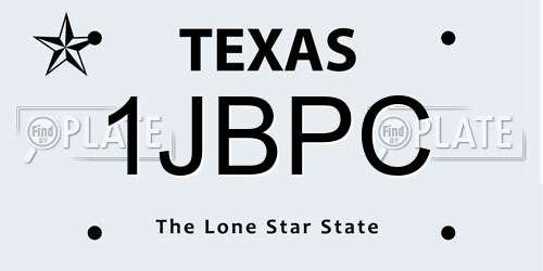 1JBPC Texas License Plate