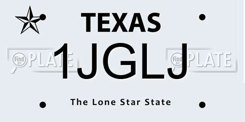 1JGLJ Texas License Plate