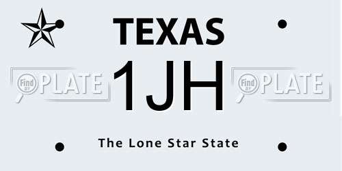 1JH Texas License Plate
