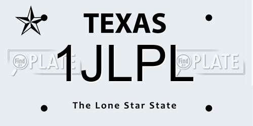 1JLPL Texas License Plate