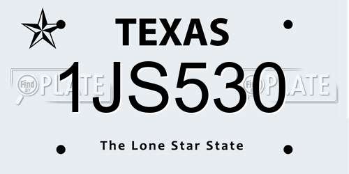 1JS530 Texas License Plate