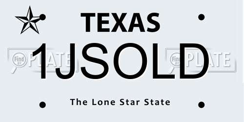 1JSOLD Texas License Plate