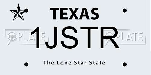 1JSTR Texas License Plate