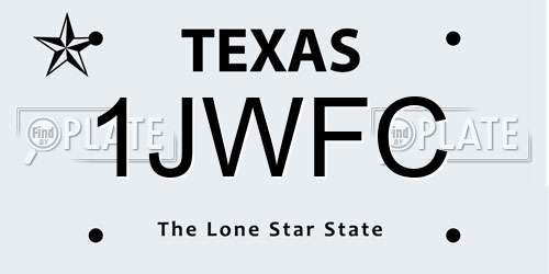 1JWFC Texas License Plate