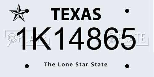 1K14865 Texas License Plate