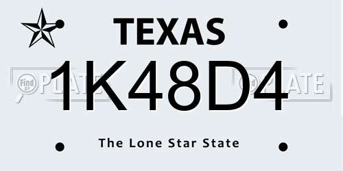 1K48D4 Texas License Plate