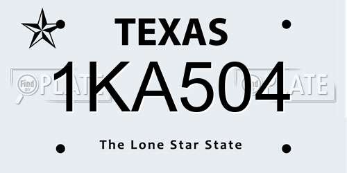 1KA504 Texas License Plate