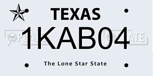 1KAB04 Texas License Plate