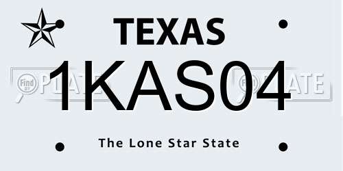 1KAS04 Texas License Plate