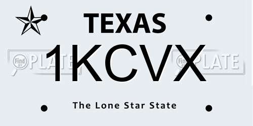 1KCVX Texas License Plate