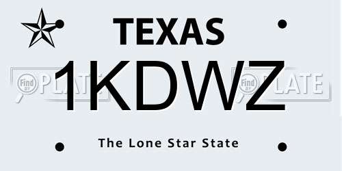 1KDWZ Texas License Plate