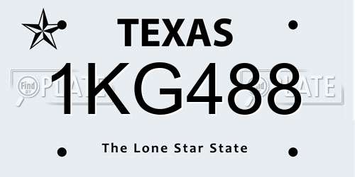 1KG488 Texas License Plate