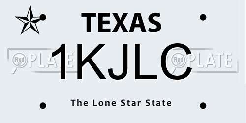 1KJLC Texas License Plate