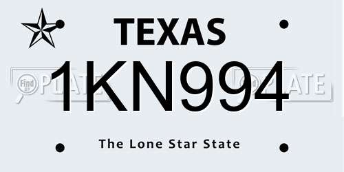 1KN994 Texas License Plate